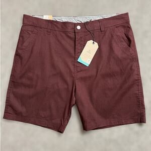 Prana Furrow Shorts 38 Mens Cacao 8" Chino Standard Fit Preppy Versatile Hybrid